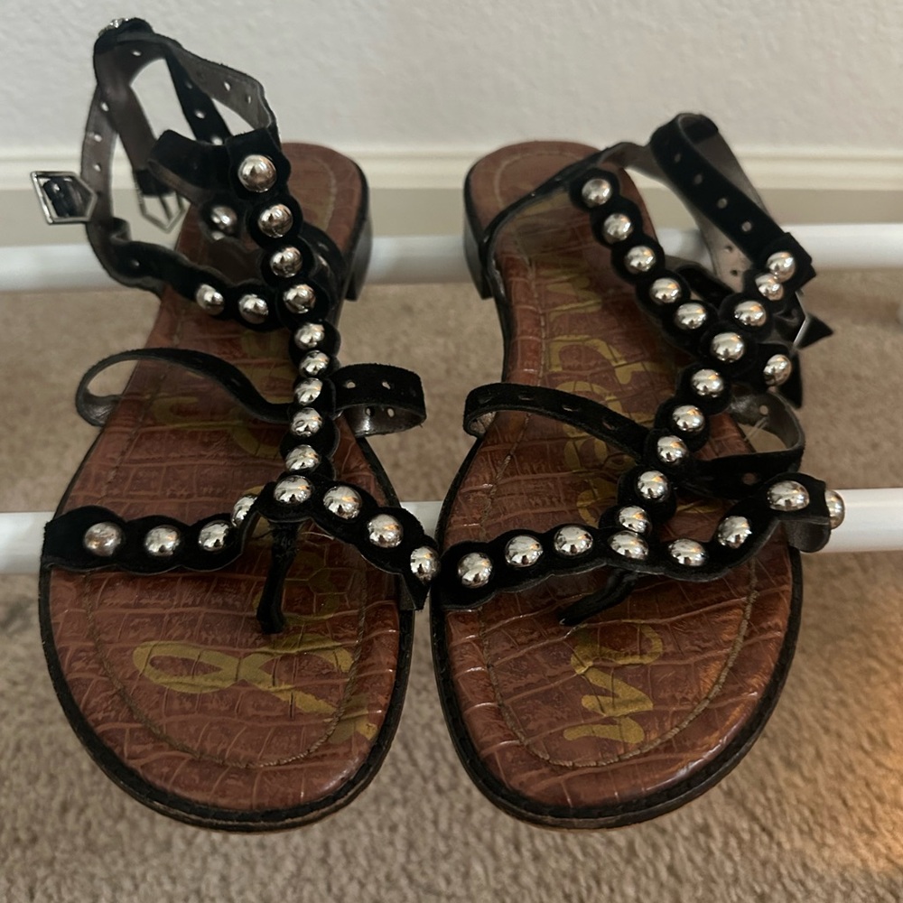 Sam Edelman Black Sandals with Silver Accents